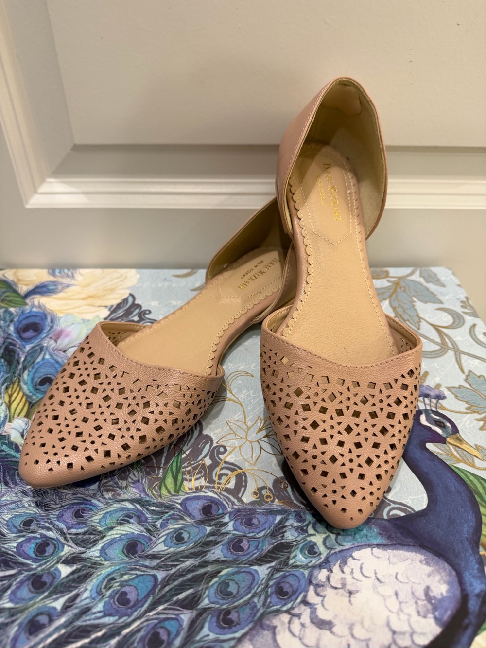 Isaac Mizrahi Blush Pink Laser Cut D’Orsay Pointed Flats 6.5